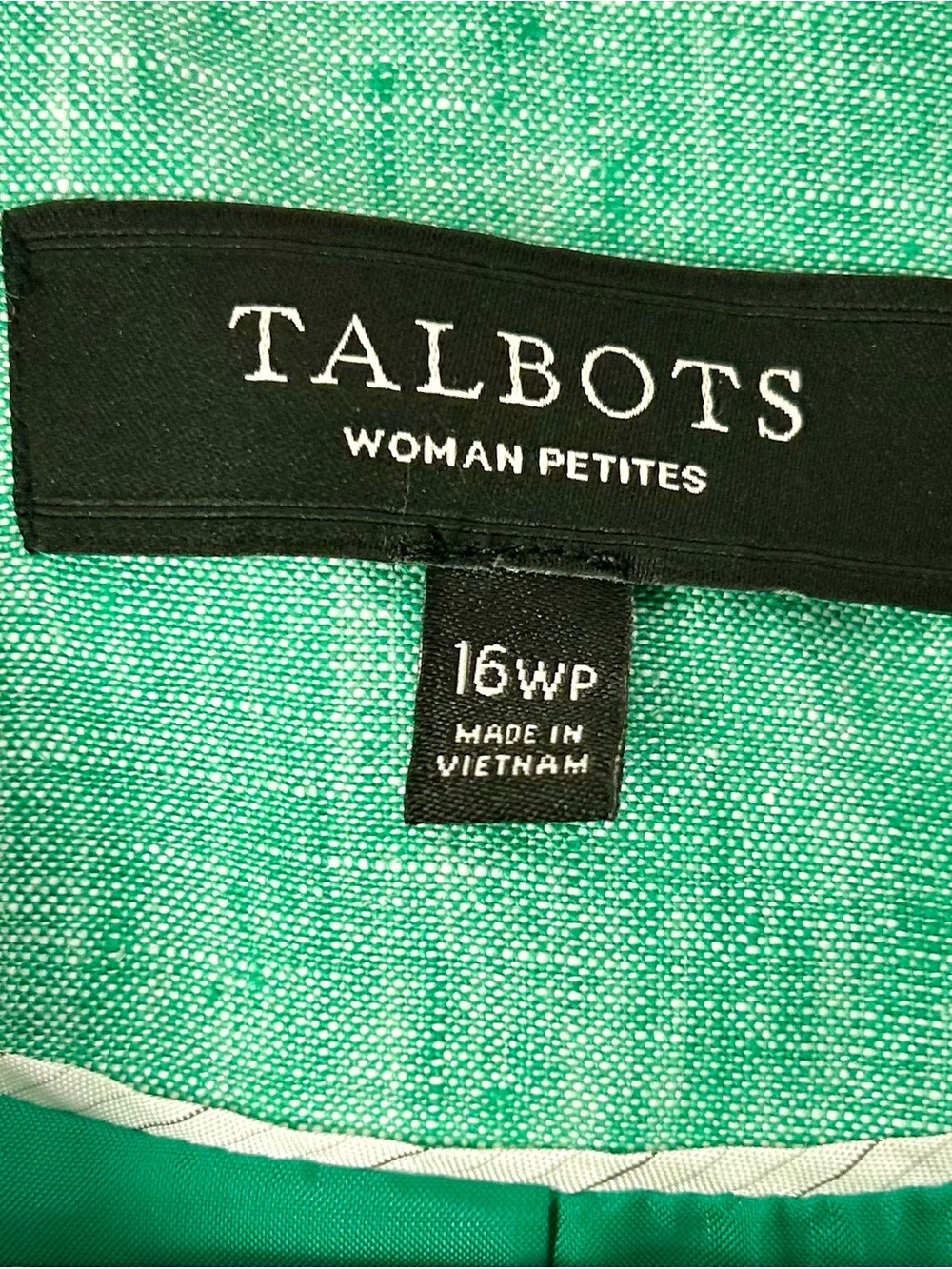 Talbots Mint Green Textured Jacket 16WP - Picture 2 of 3